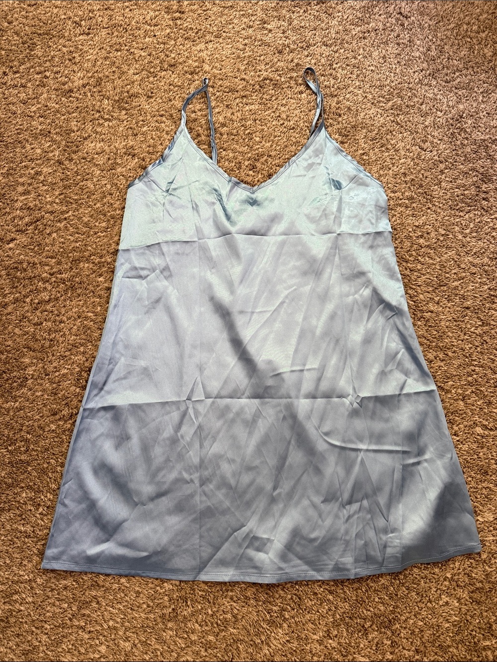 Silky Blue Slip Dress - Women's Intimates